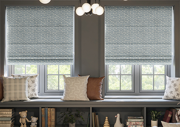 Rolling Hills Velvet, Charcoal - Roman Blind - Image 3
